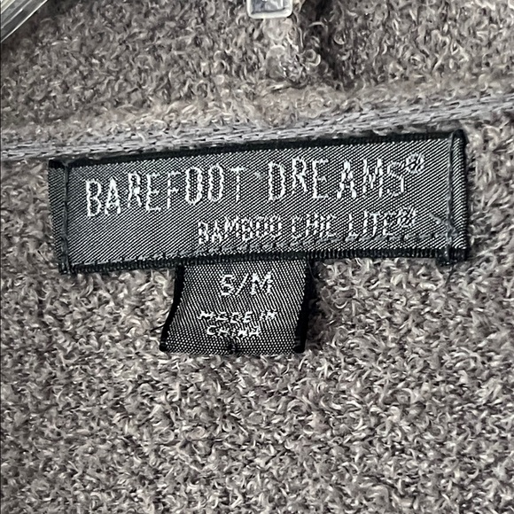 Barefoot Dreams Bamboo Chic Lite Ombre Waterfall‎ Cardigan Black & Gray, Sz S/M - Picture 4 of 10